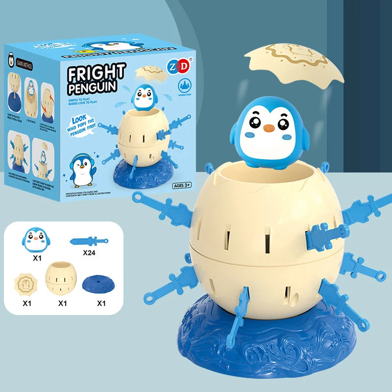 Mini Penguin Pirate Bucket Toy - Novelty Plug-In, Funny Parent-Child Interactive Game, Party & Thinking Training Toy