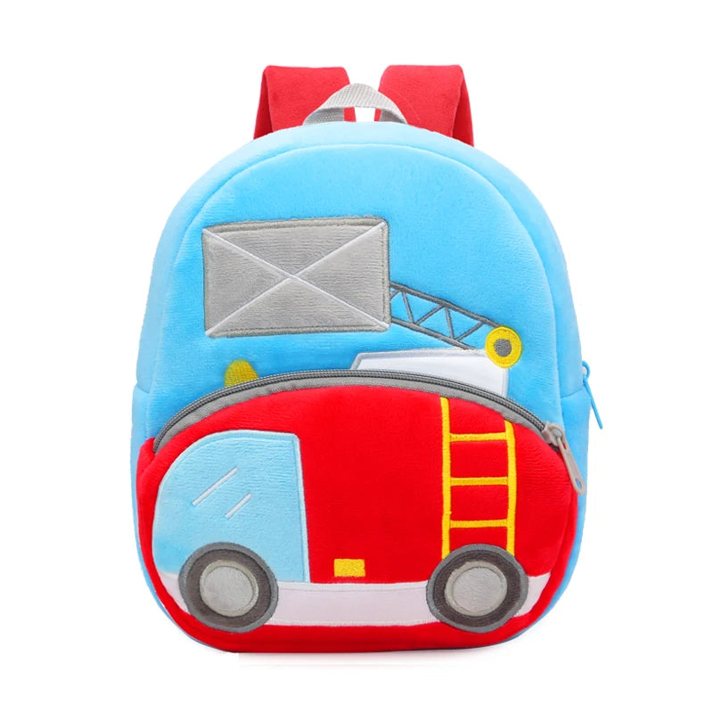 Cartoon Excavator Engineering Backpack for Kids – Plush 2-4 Years Old Small School Bag & Toy Backpack - Kidzy Market