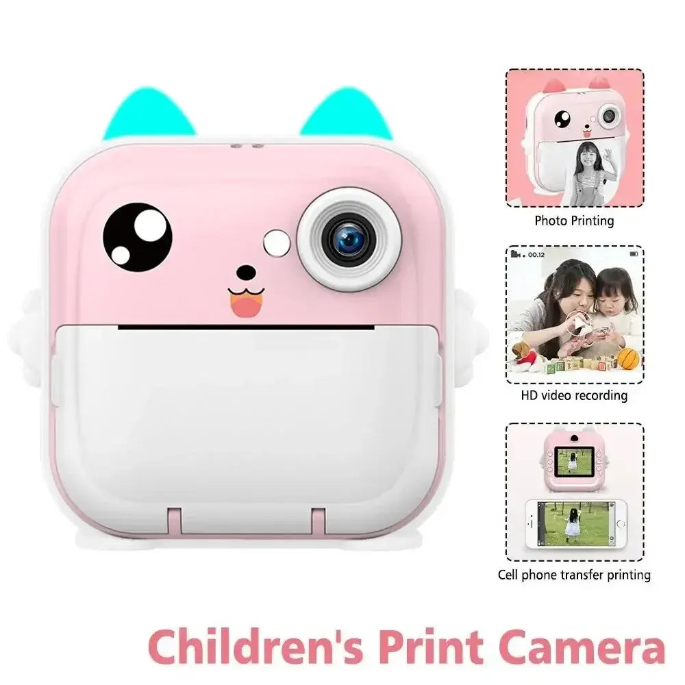 Kids Instant Print Mini Digital Camera with 1080P HD Video, Outdoor Toy with Thermal Print Paper