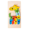 Wooden 3D Dinosaur Jigsaw Puzzle - Color Sorting Educational Toy for Toddlers (21.3 x 10.2 cm / 8.4 x 4.0 in)