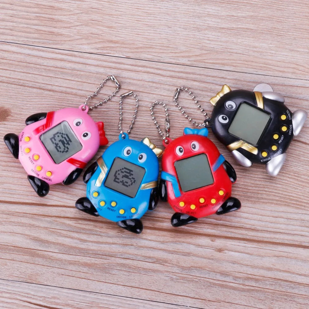 Creative Penguin-Shaped Electronic Pet Game with 168 Pets in 1, Virtual Tamagotchi Toy, Fun Electronic Gift for Kids