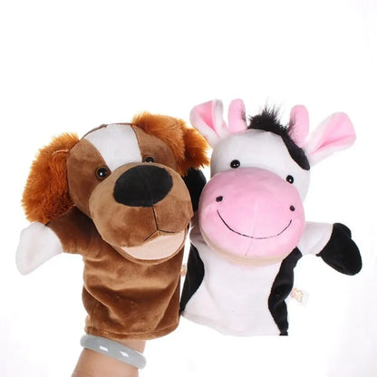 Animal Hand and Finger Plush Puppets, Fox and Bear Educational Soft Stuffed Toys for Girls