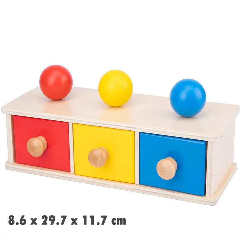Wooden Montessori Baby Toy – Object Permanence Coin Box and Ball Drop for Sensory, Fine Motor Skills, and Early Education, Ages 1-3 Years