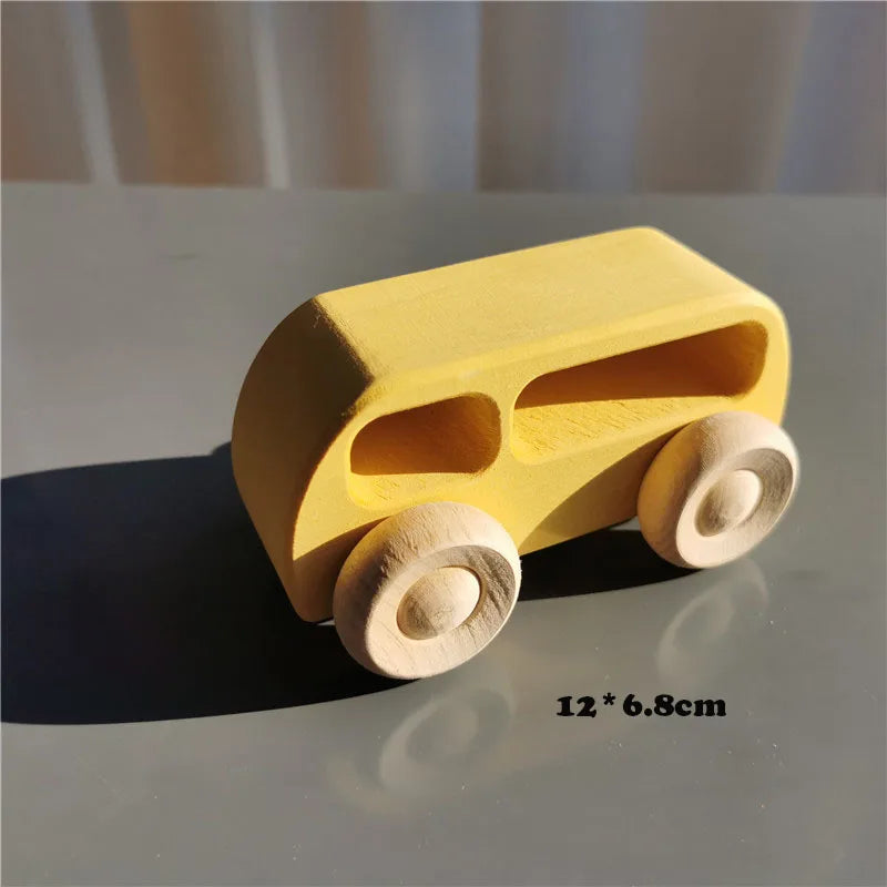Wooden Montessori Rainbow Stacking Bridge with Cars and Trees