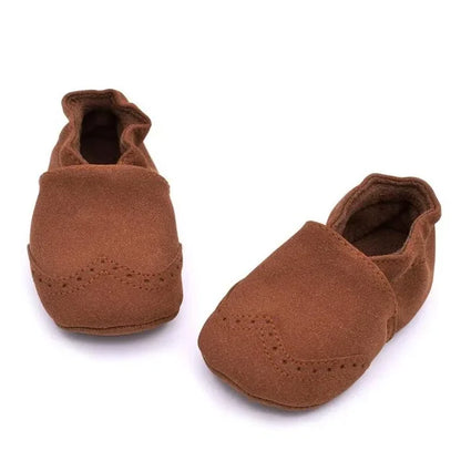 Nubuck Leather Baby Shoes – Infant Toddler Soft Sole Moccasins for Boys & Girls, High-Quality First Walkers (0-18M)