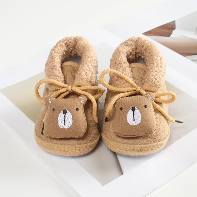 Jlong Winter Newborn Soft Sole First Walker Baby Shoes – Fur Warm Snow Boots for Girls (0-18 Months)