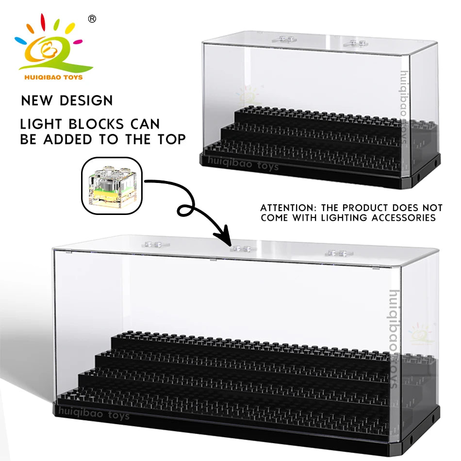 HUIQIBAO Dustproof Display Case – Model Collection Showcase for Building Blocks and Bricks Toy