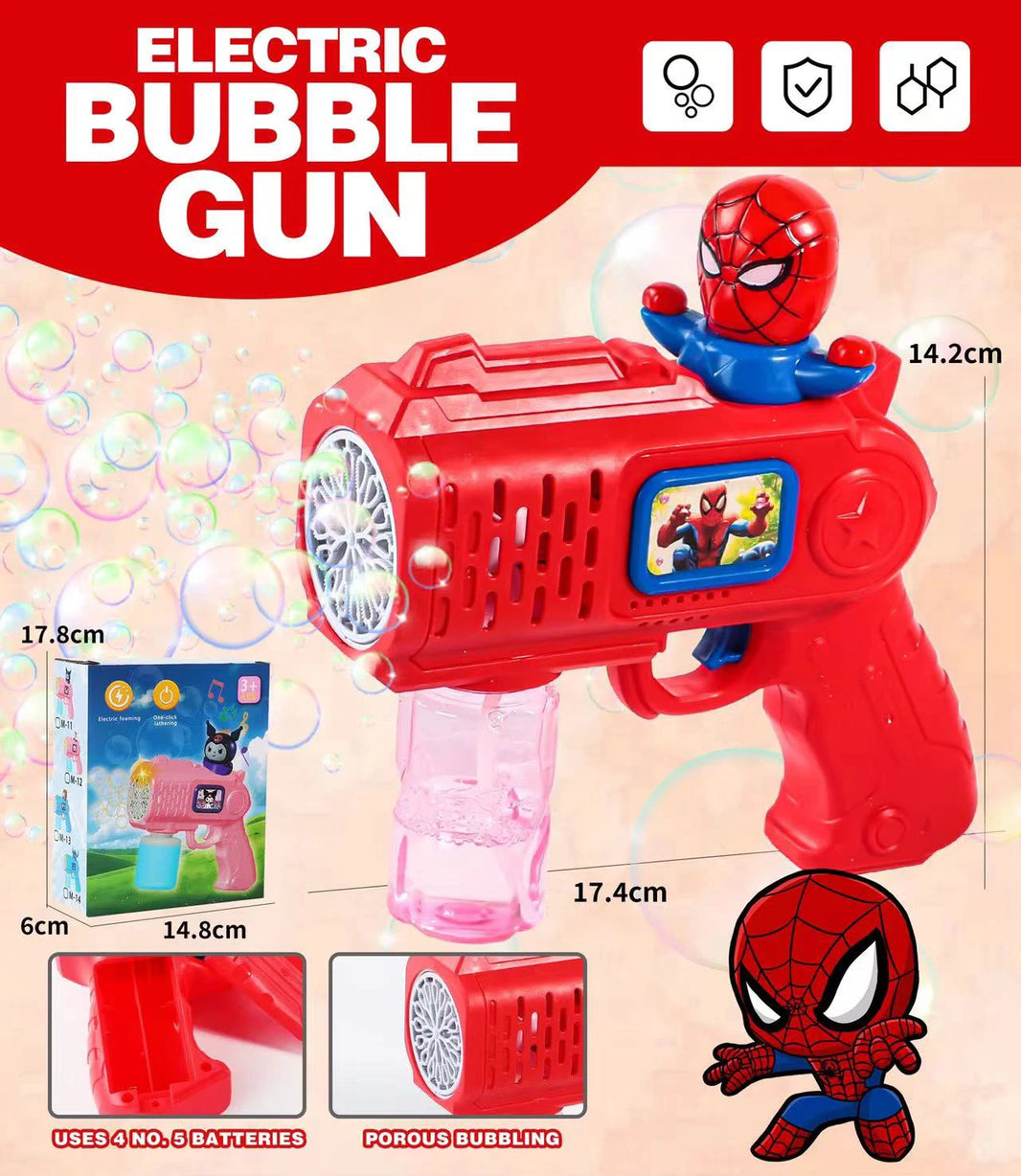 MINISO Hello Kitty Battery-Powered Bubble Gun Toy - Rocket Launcher Bubble Machine (Requires 4 AA Batteries, No Bubble Solution Included)