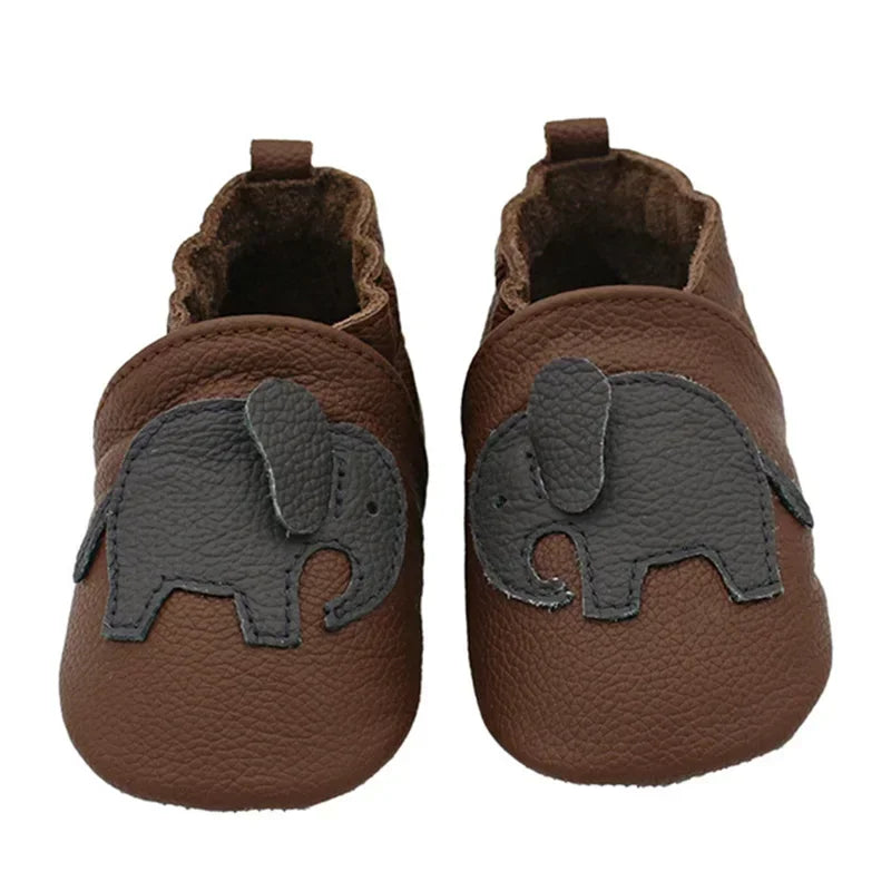Toddler Baby Shoes – Newborn Infant Boys & Girls Soft Genuine Cowhide Moccasins, First Walkers, Skid-Proof (0-24M)