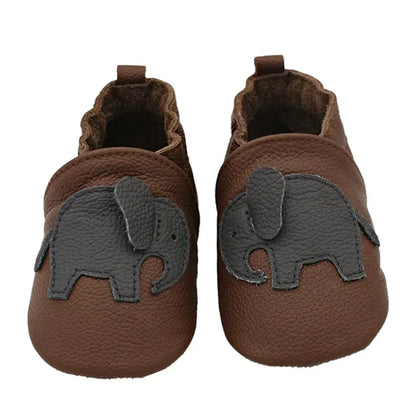 Toddler Baby Shoes – Newborn Infant Boys & Girls Soft Genuine Cowhide Moccasins, First Walkers, Skid-Proof (0-24M)