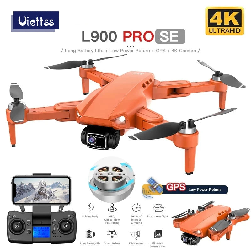 L900 Pro SE GPS Drone 4K HD 5G WiFi FPV Camera Quadcopter Brushless Motor RC Mini Drone for Kids Toy