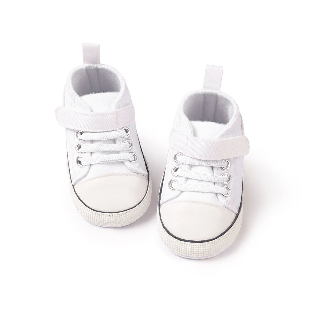 KIDSUN Newborn Multi-Coloured Canvas Baby Shoes – Soft Soled Casual First Toddler Shoes for Boys & Girls