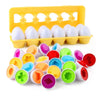Matching Eggs Toys for Toddlers – Montessori Color and Shape Sorter, Easter Egg Educational Learning Game for Kids Aged 1-3 Years