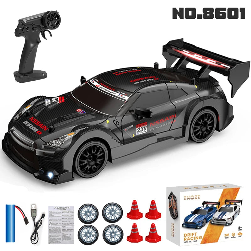 1:24 High-Speed RC Drift Car Mustang with 4WD and Replaceable Tires