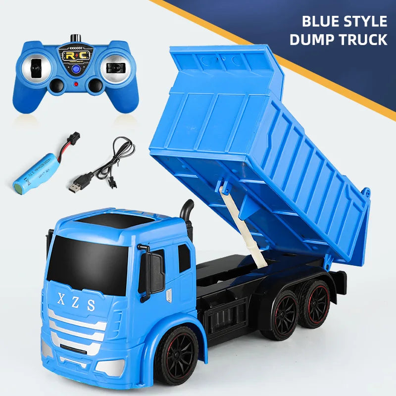 2.4G RC Excavator Dumper Car Remote Control Crawler Bulldozer Toy