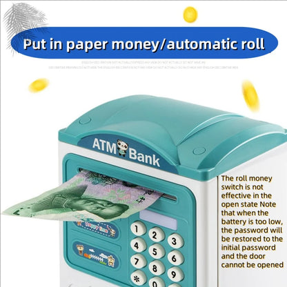 Banknote Fingerprint Deposit Box Electronic ATM Coin Safe Large Capacity Children's Password Lock Birthday Gift