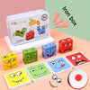 Cube Face Change Building Blocks – Wooden Expression Puzzle, Montessori Board Game for Kids, Gift Toy for Children