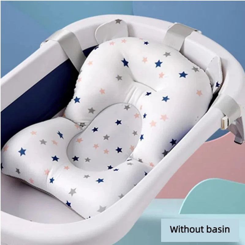 Baby Bath Seat Support Mat Anti-Slip Soft Cushion Foldable Newborn Bathtub Pillow