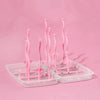 Baby Bottle Drying Rack - Portable Cleaning Dryer Storage Holder for Feeding Bottles, Accessories, and Drain Tray