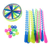 4-Pack Flying Saucer Launcher Toys with Handle — Assorted Colors, 5.12 in (13 cm) Disc | Hand-Whirled UFO Dragonfly Flyers for Kids