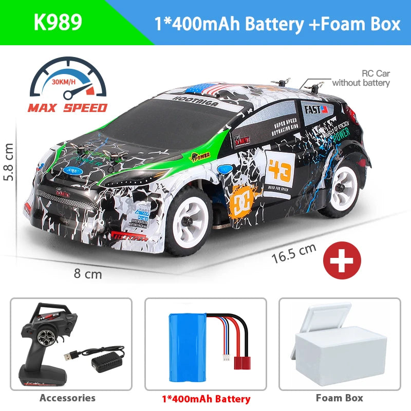 WLtoys K969 1:28 Mini RC Racing Car with 4WD and 2.4G Remote Control