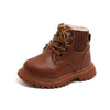 Kids Leather Chelsea Boots - Waterproof Toddler Snow Boots, Beige Unisex Ankle Boots