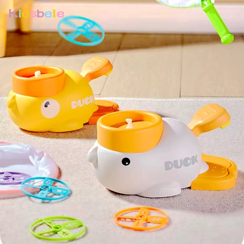 Flying Disc Shooter Duck Saucer Outdoor Yard Shooting and Catching Training Toy for Kids