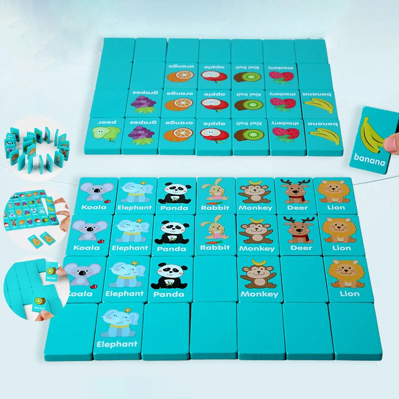 Kid Blocks Seaside Escape Mahjong – Wooden Memory Solitaire, Animal Matching Game, Educational Family Party Toy