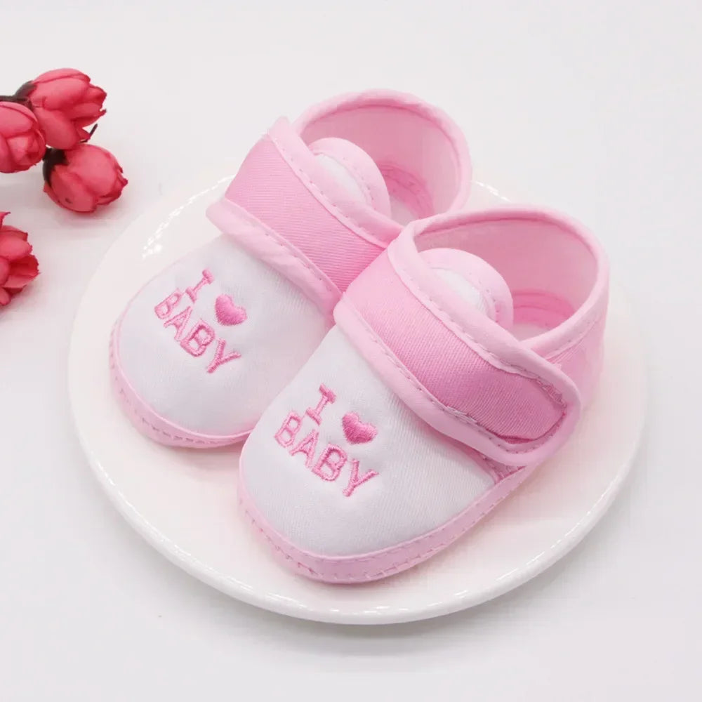 Double Heart Spring and Autumn Shoes – Soft Soled Toddler Shoes for Men & Women, 0-1 Years Old, Baby Walking Shoes (3-6-9 Months)