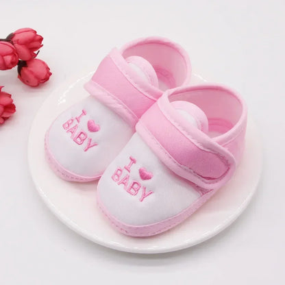 Double Heart Spring and Autumn Shoes – Soft Soled Toddler Shoes for Men & Women, 0-1 Years Old, Baby Walking Shoes (3-6-9 Months)