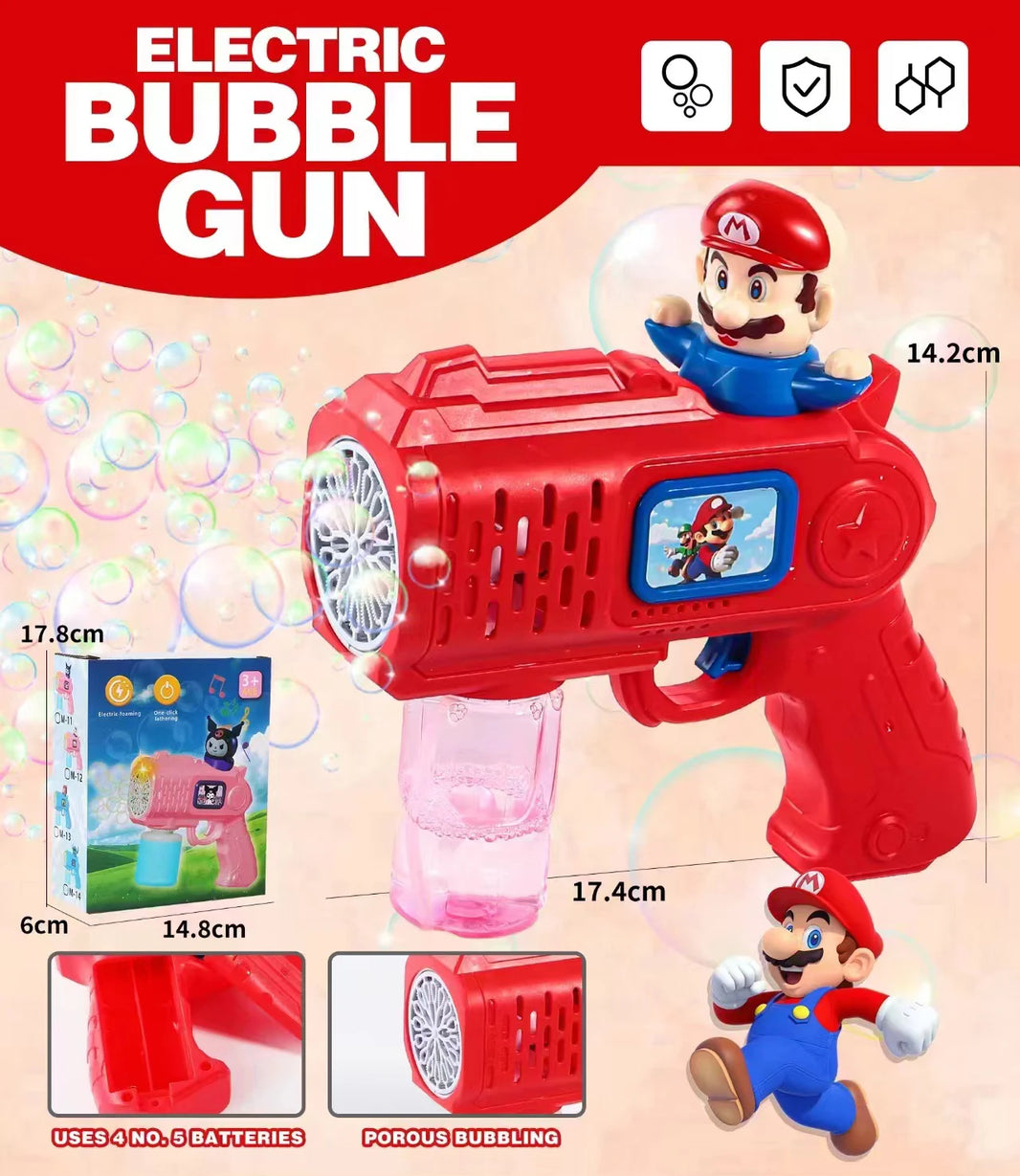 MINISO Hello Kitty Battery-Powered Bubble Gun Toy - Rocket Launcher Bubble Machine (Requires 4 AA Batteries, No Bubble Solution Included)
