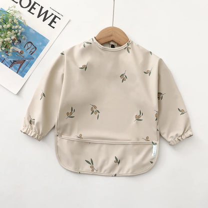 Kids Baby Feeding Bibs | Waterproof Long Sleeve Apron with Pocket, Toddler Burp Cloth for Boys & Girls, Anti-Dirty Art Smock Baby Stuff - Kidzy Market