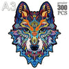 100-300 Piece Wooden Animal Jigsaw Puzzle - Wolf and Chicken Irregular Pieces 3D Brain Teaser for Adults & Kids Holiday Gift