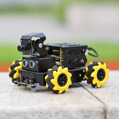 Yahboom Raspbot V2 AI Vision Robot Car Kit, Mecanum Wheel, Camera, Educational DIY Python Programming for Raspberry Pi 5