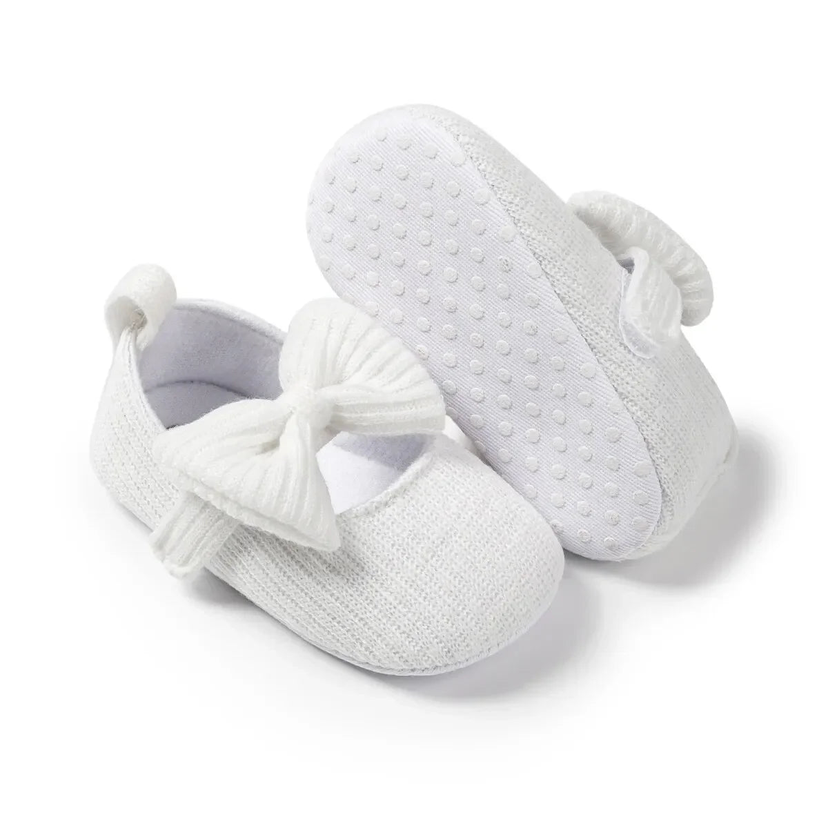 Meckior Spring Autumn Cotton Sole Baby Girl Shoes – Newborn Toddler Bow Love First Walkers Anti-Slip Moccasins