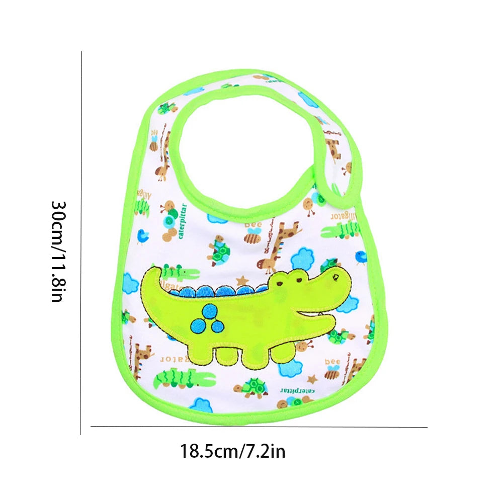 3-Piece Set – Waterproof Baby Bibs with Cartoon Embroidery, Saliva Towels & Rice Pocket for Infants - Kidzy Market
