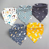 5-Piece Set – Baby Saliva Towel & Triangle Scarf Bandana Bibs – Pure Cotton Waterproof Absorbent Cloth for Newborn Boys & Girls - Kidzy Market