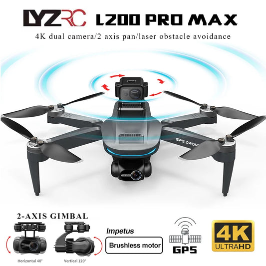 L200 Pro Max GPS Drone with 2-Axis Gimbal and 4K HD Camera