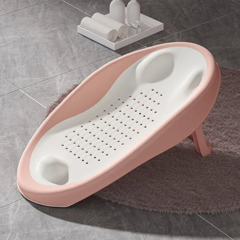 Foldable Baby Bath Seat Non-Slip PP Shower Net Support Ergonomic Backrest