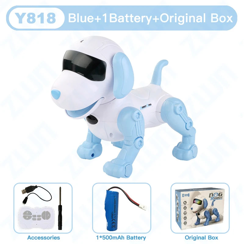 ZWN RC Robot Stunt Dog Toy with Voice Command, Programmable Touch-Sense, and Music, Electronic Robot Dog Gift for Children