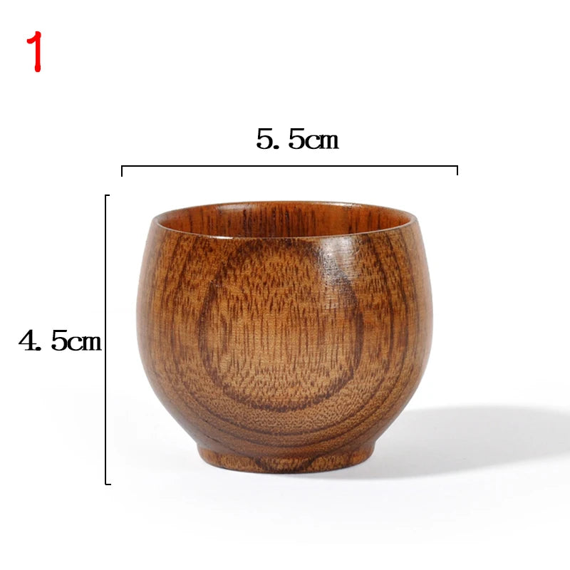Handmade Spruce Wood Big-Belly Cup — Rustic Wooden Beer, Tea & Coffee Mug (Brown)