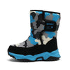 Kids Winter Plush Snow Boots – Leopard Fabric Ankle Boots, Warm Non-Slip TPR Sole (Ages 7-13)