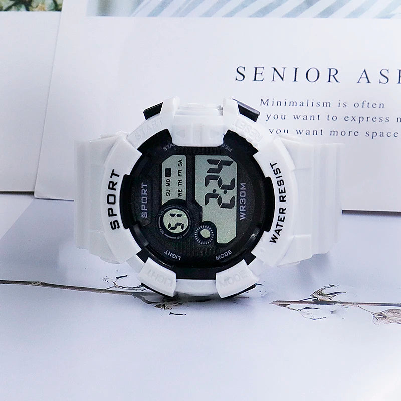 YIKAZE Kids Fashion Luminous Waterproof Alarm Clock Watch for Boys and Girls Student Smart Electronic Gift