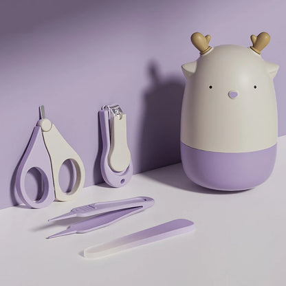 Baby Nail Scissor Set, New Little Deer Newborn Safety Scissors, Anti-Clip Nail Clippers, Baby Nail Trimmer Care Tool