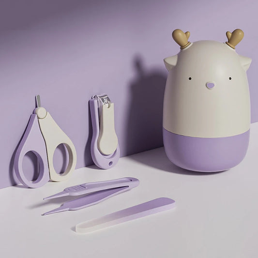 Baby Nail Scissor Set, New Little Deer Newborn Safety Scissors, Anti-Clip Nail Clippers, Baby Nail Trimmer Care Tool