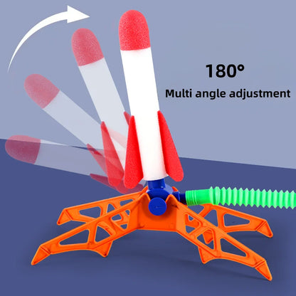 GSF Foam Rocket Launcher with Foldable Stand – Outdoor Jump & Launch Toy with Foam Rockets for Kids, Ages 3+