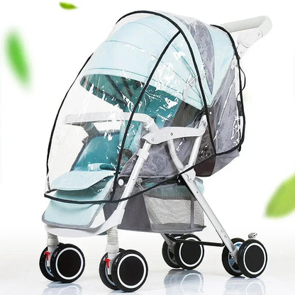 Clear Stroller Rain Cover Baby Car Weather Wind Shield Transparent Breathable Waterproof Trolley Umbrella Pushchair Raincoat