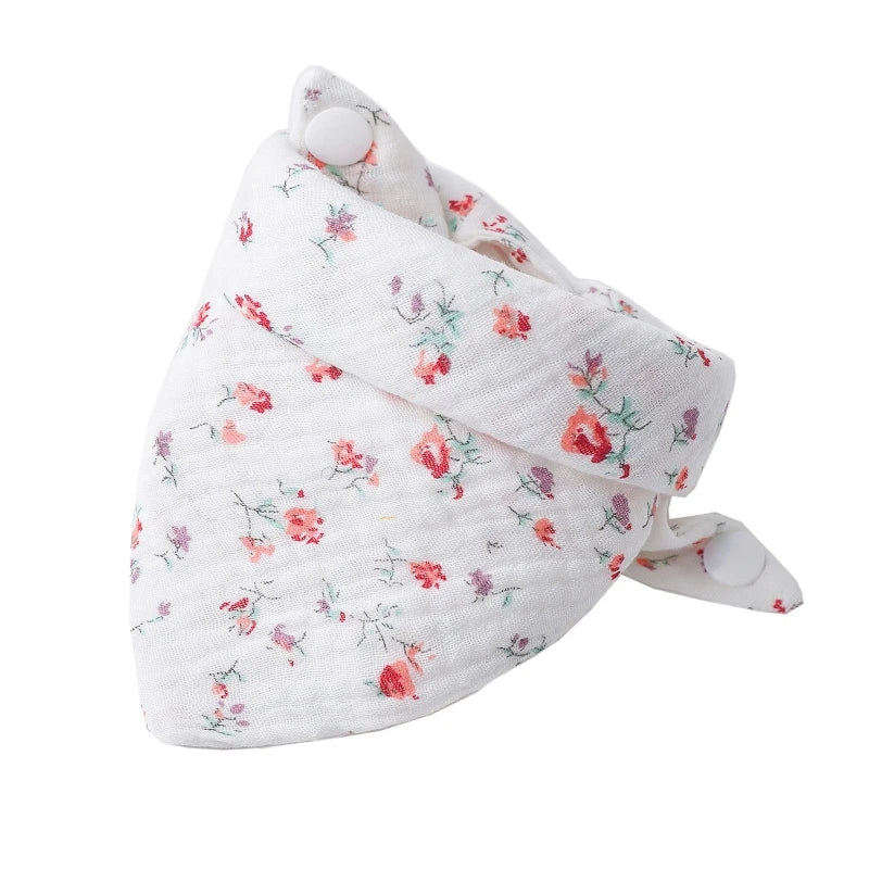 Baby Bandana Bibs | Muslin Drooling Bib for Infants 0-1 Year | High Absorbent Teething & Soothe Towel | Stylish Floral Design - Kidzy Market