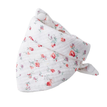 Baby Bandana Bibs | Muslin Drooling Bib for Infants 0-1 Year | High Absorbent Teething & Soothe Towel | Stylish Floral Design - Kidzy Market