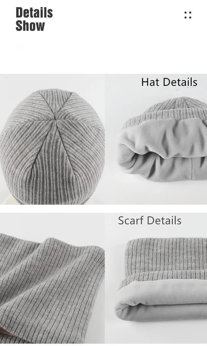 3-Piece Winter Set – Warm Knitted Hat, Gloves & Scarf for Boys & Girls, Plus Velvet Ear Protection Beanie for Kids